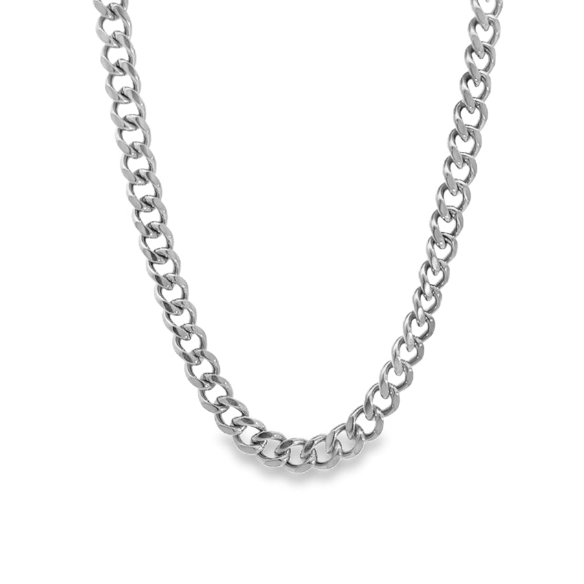 Rico's panser halskæde i rustfrit stål 6 mm med karabinlås, 50–60 cm.